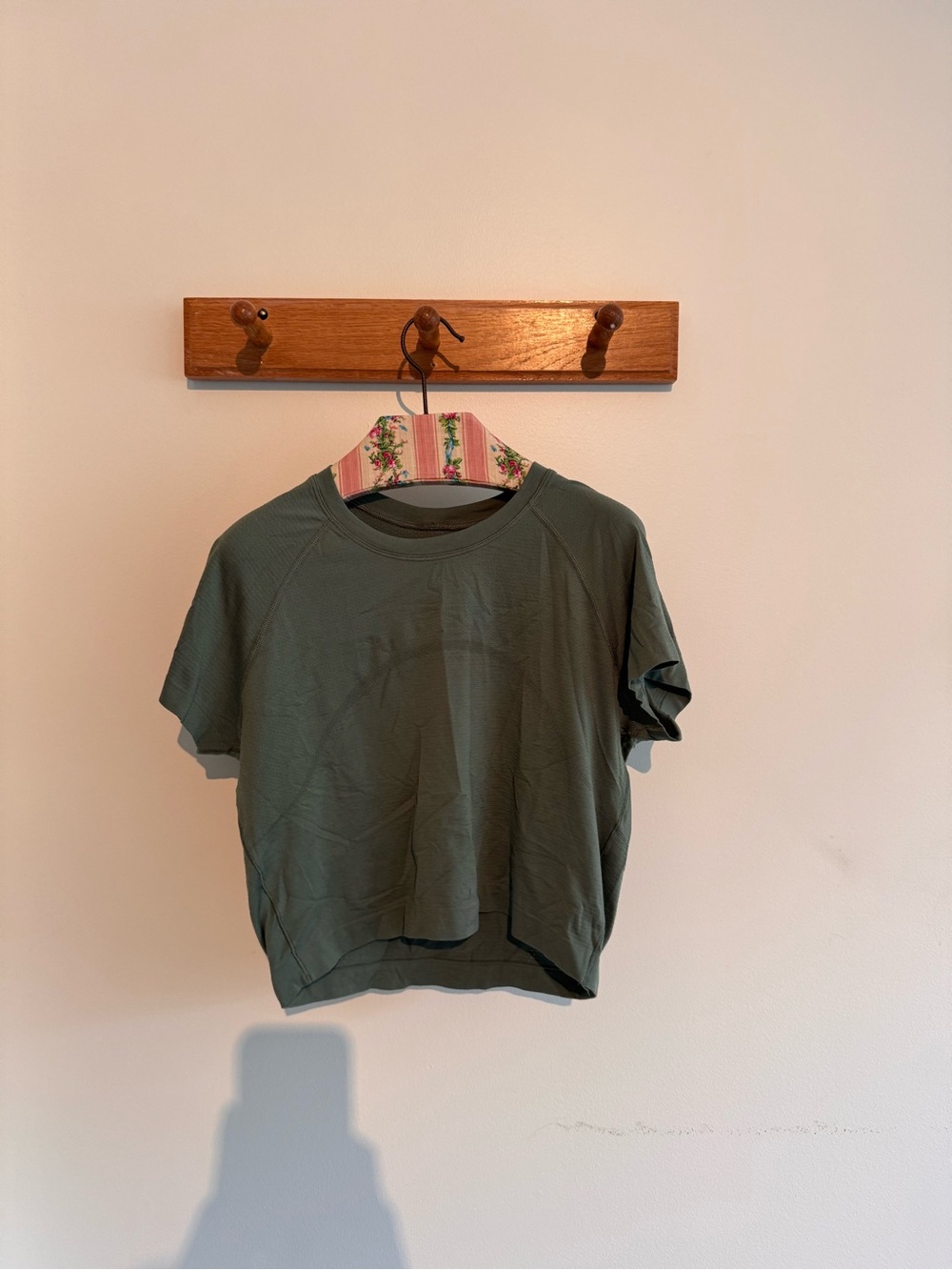 Lululemon Olive Green Mesh Running Short Sleeve Top